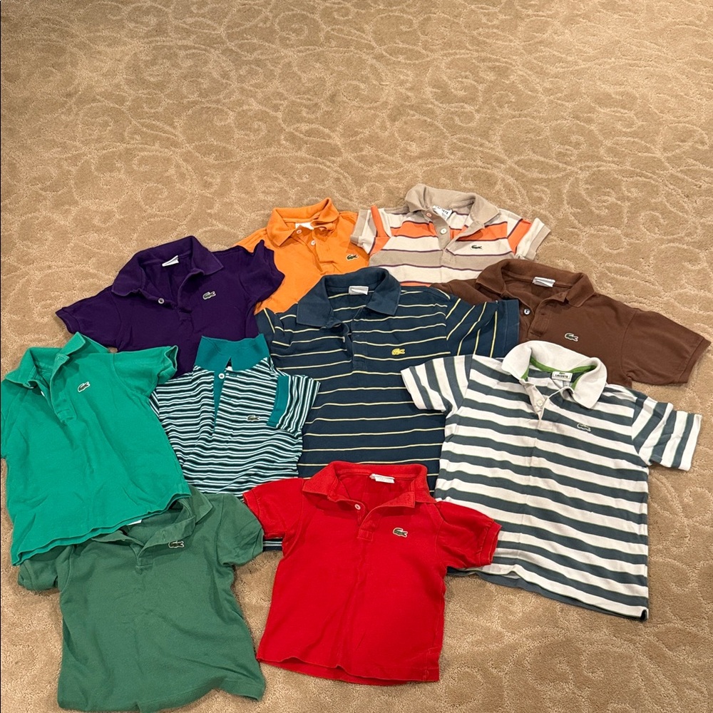 Lacoste Kids Polo Shirt Set - Red, Green, Blue, Brown, Orange